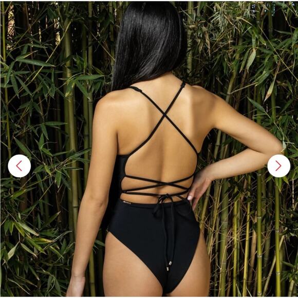 Buffbunny Collection Venice Strappy One Piece Swimsuit Size XS NWT Black - Picture 4 of 7